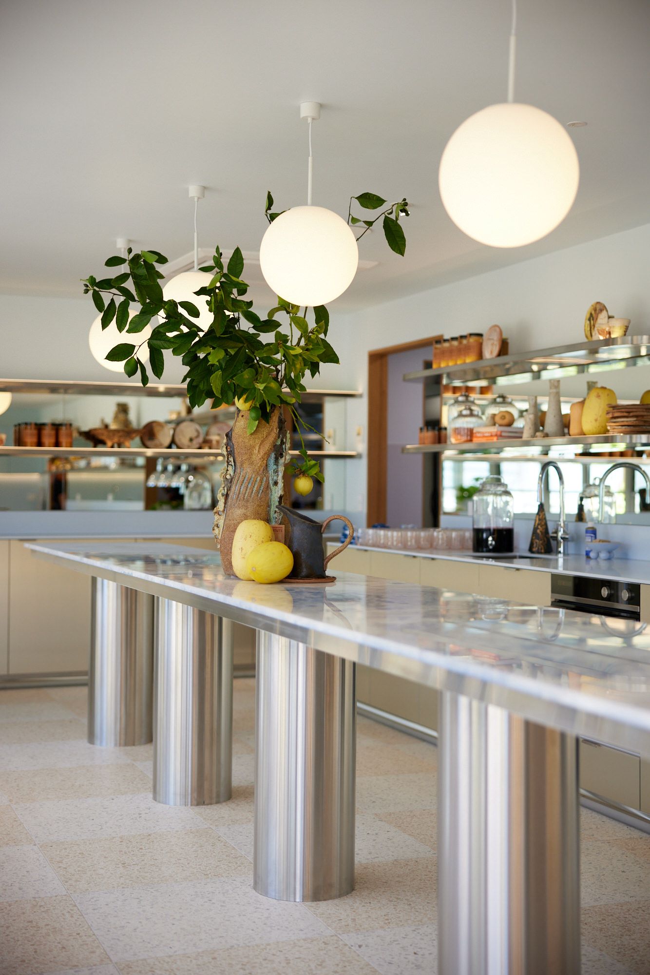 Inside the kitchen with a blue onyx benchtop