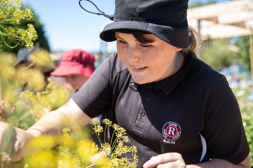 student in the garden