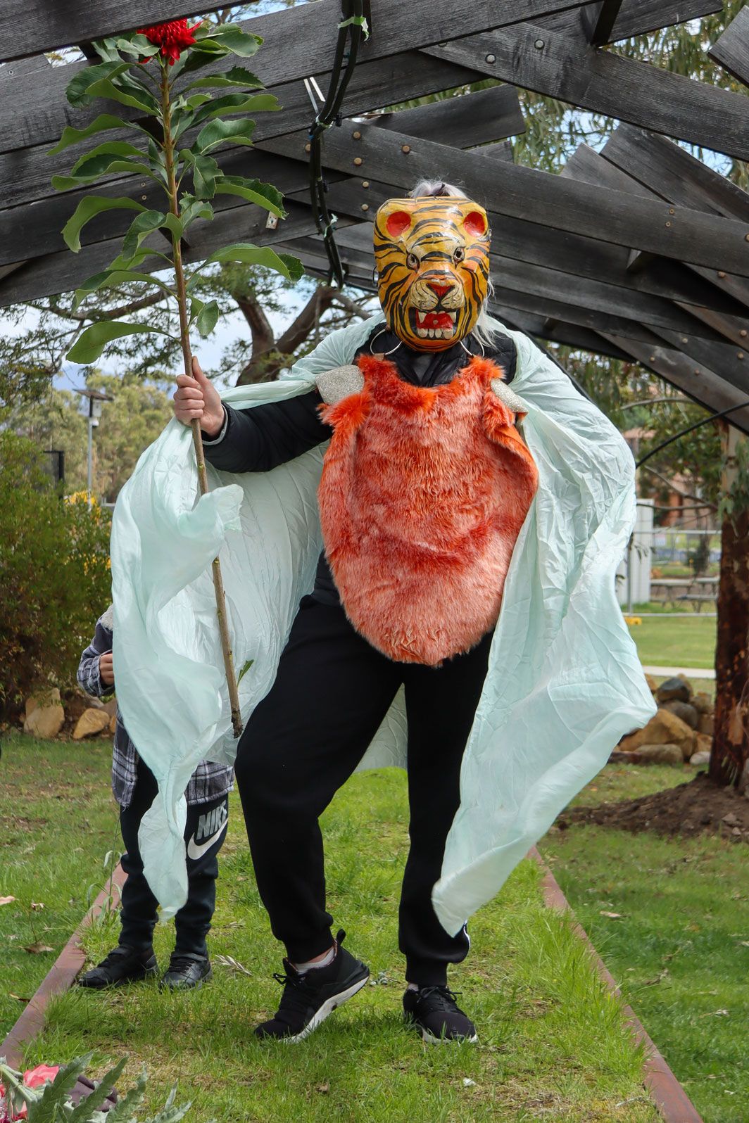 Person playing dressups