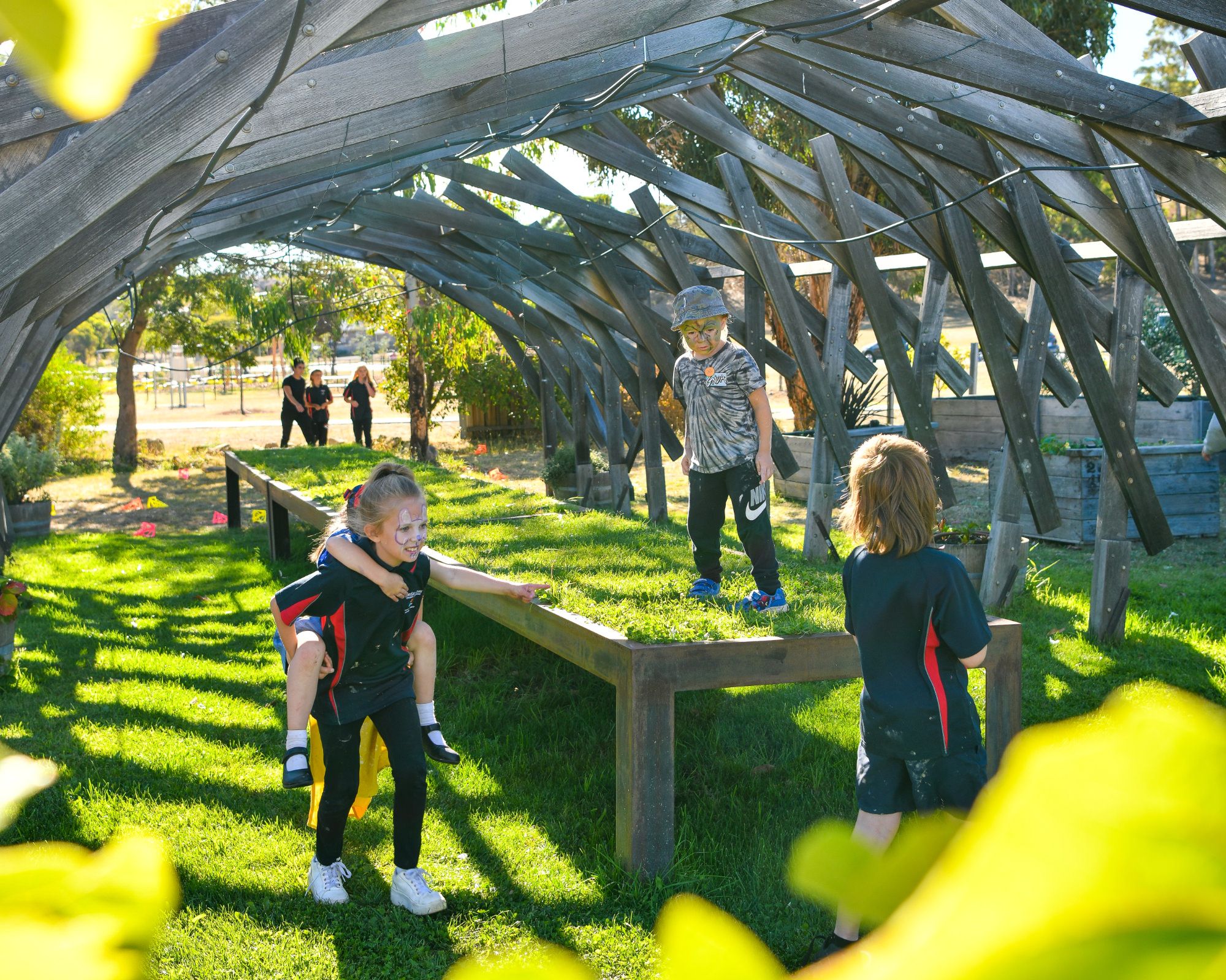 Living table and garden structure at Bond Place