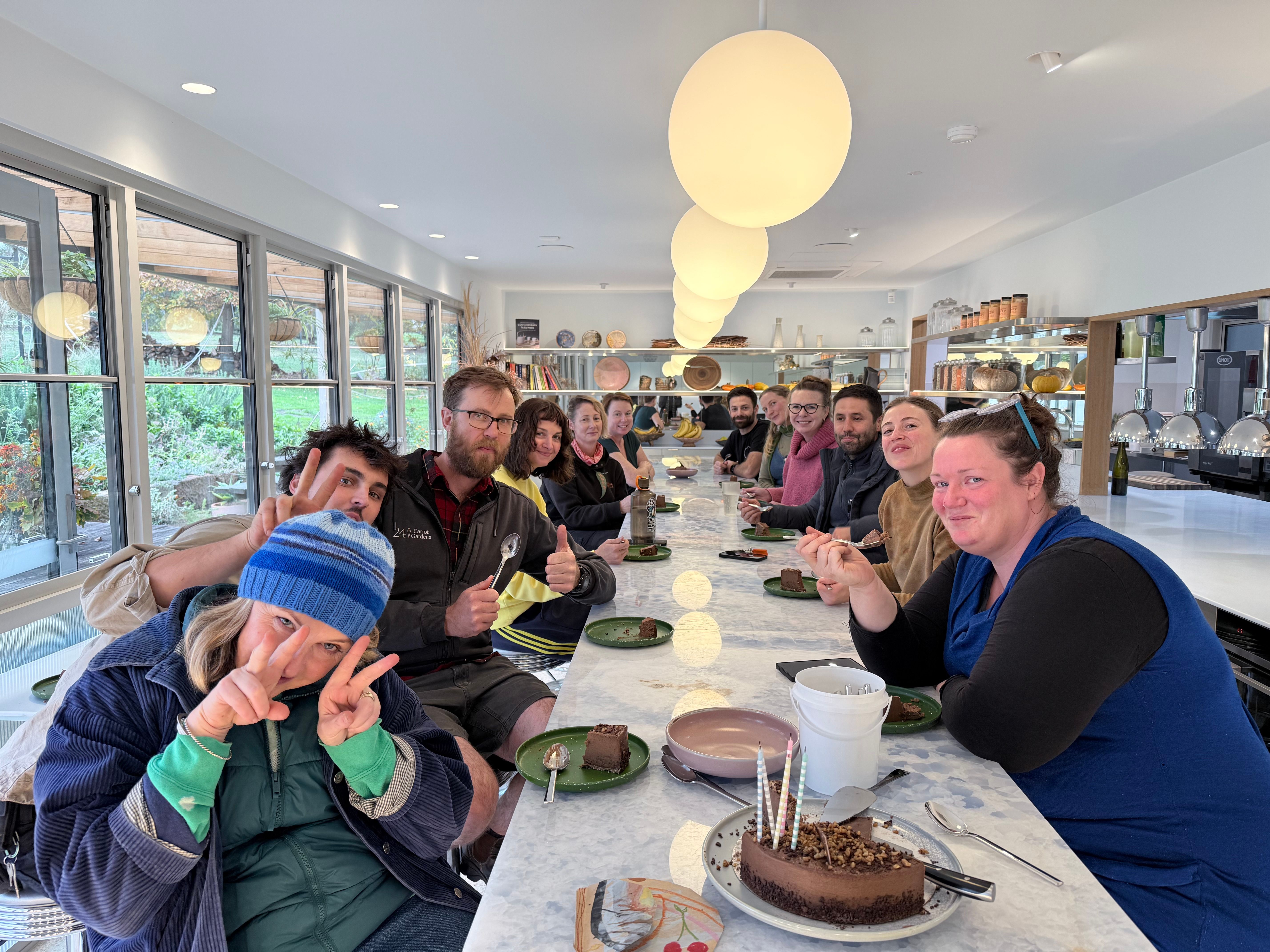 Staff lunch in the kitchen