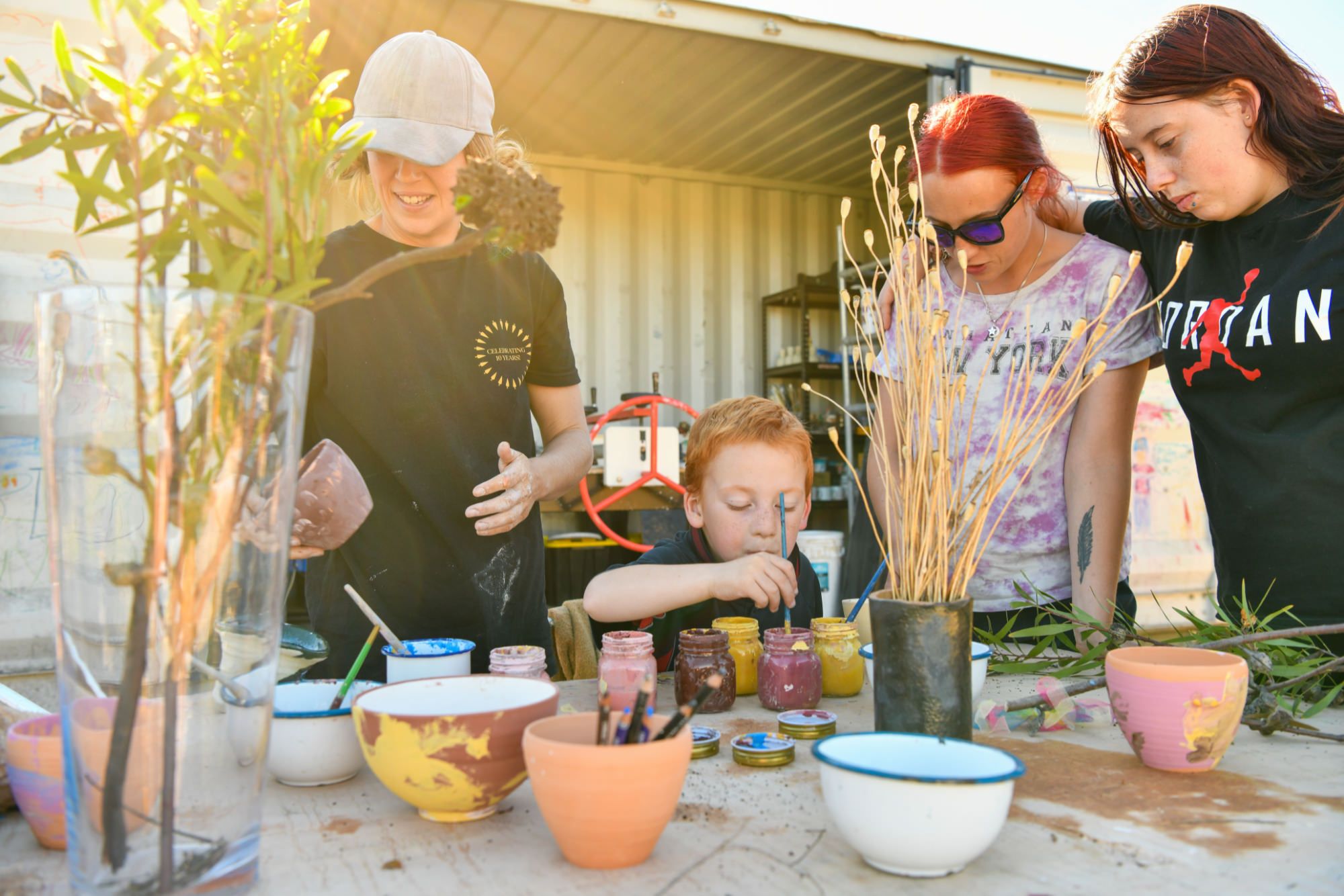 Group of people at arts and craft table